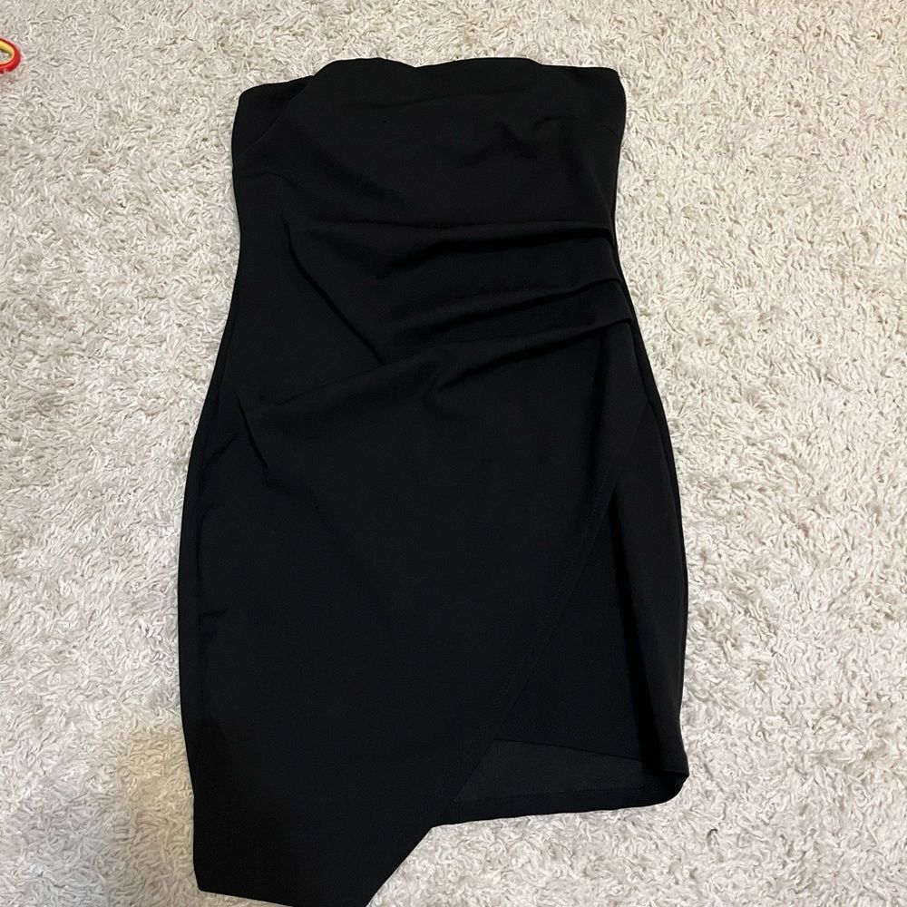 Fashion Nova black strapless bodycon dress size medium